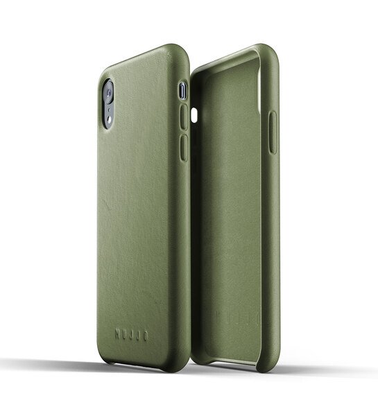 

Чехол кожаный MUJJO для iPhone Xr Full Leather Olive