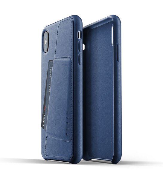 

Чехол кожаный MUJJO для iPhone Xs Max Full Leather Wallet Blue