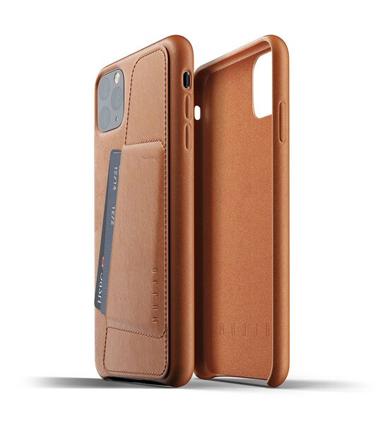 

Чехол кожаный MUJJO для iPhone 11 Pro Max Full Leather Wallet Tan