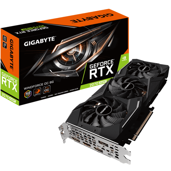 

Видеокарта Gigabyte GeForce RTX2070 SUPER WINDFORCE OC 8G (GV-N207SWF3OC-8GC)