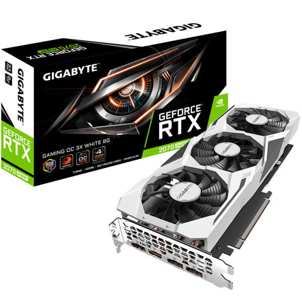 

Видеокарта Gigabyte GeForce RTX2070 SUPER GAMING OC 3X WHITE 8G (GV-N207SGAMINGOC_WH-8GD)