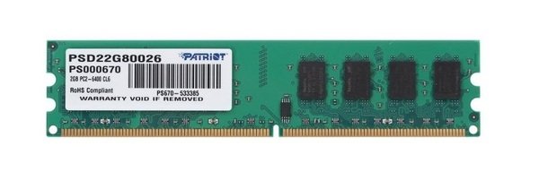 

Память для ПК PATRIOT DDR2 SL 800 2GB UDIMM (PSD22G80026)
