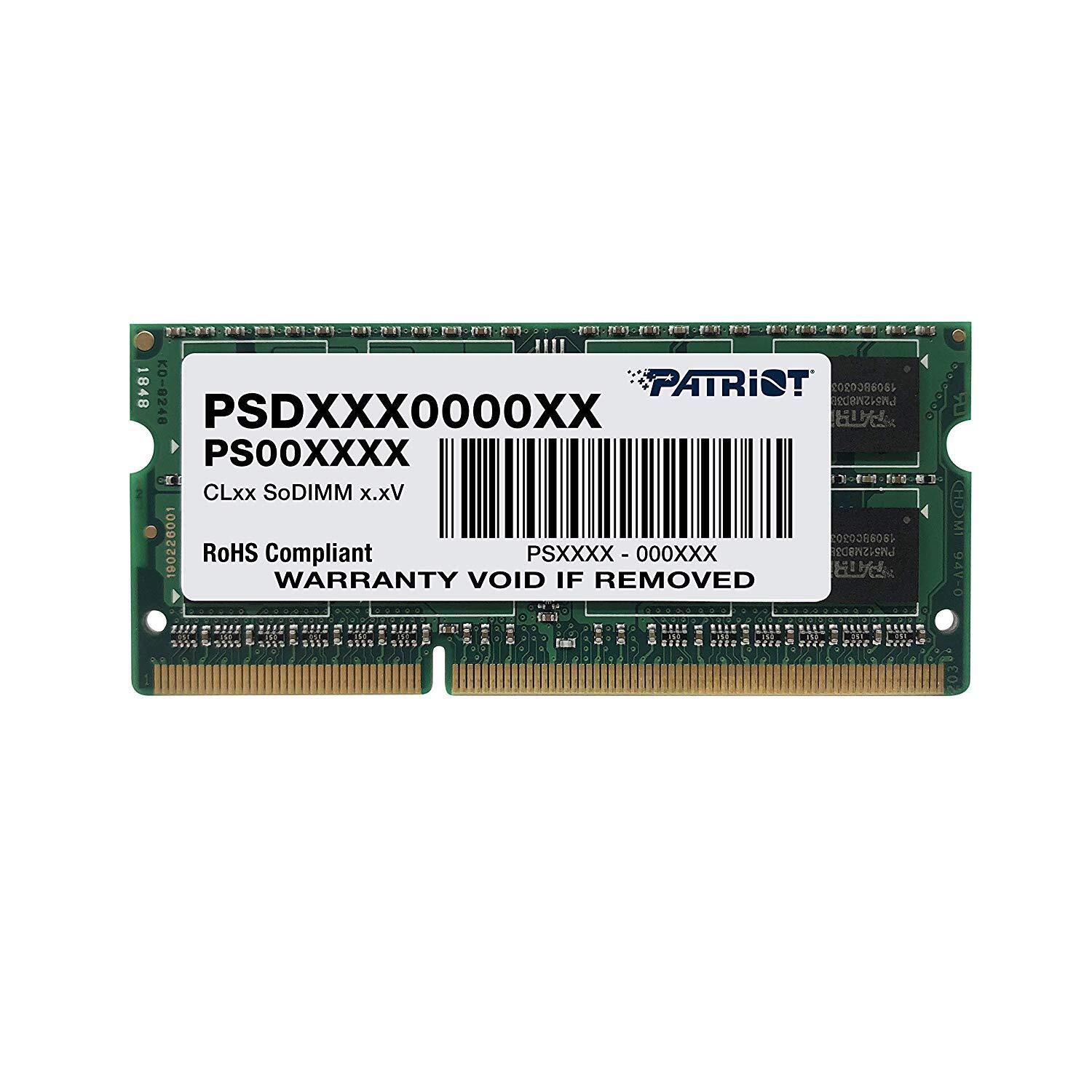 

Память для ноутбука PATRIOT DDR3 SL 1600 4GB SODIMM (PSD34G16002S)