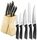 Набор ножей Tefal Comfort 6 предметов, пластик, нержавеющая сталь, деревянная подставка (K221SA14)