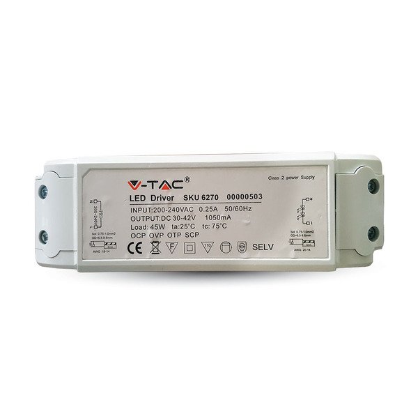 

Драйвер V-TAC 45Вт, SKU-6270 (3800157614436)