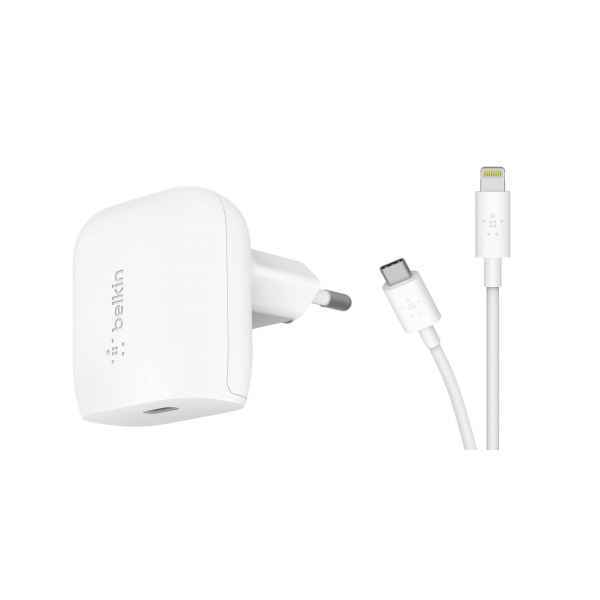 

Сетевое зарядное устройство Belkin Home Charger (18W) Power Delivery Port USB-C Lightning 1.2м white