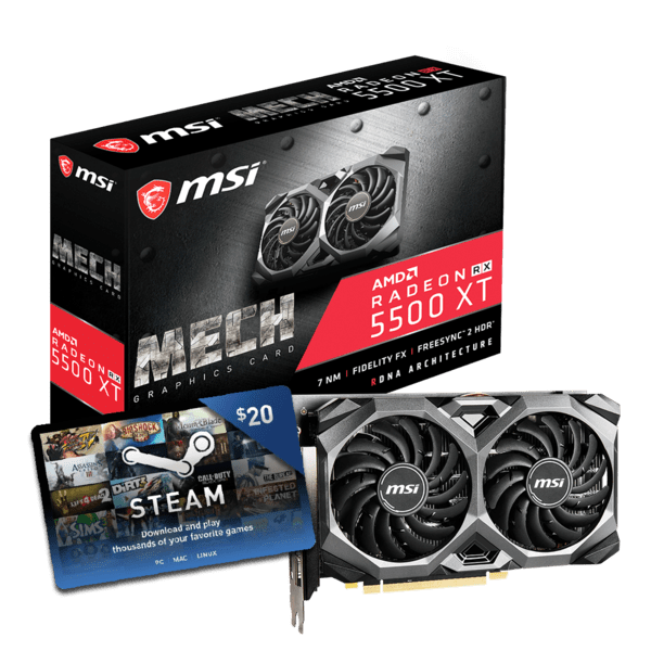 

Видеокарта MSI Radeon RX 5500 XT 8GB GDDR6 MECH OC (RX5500_XT_MECH_8G_OC)