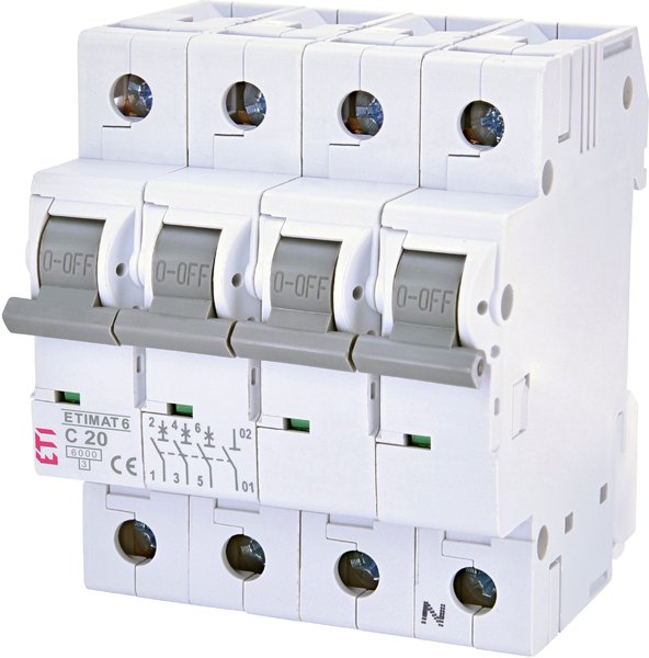 

Авт. выключатель ETI ETIMAT 6 3p + N C 20А (6 kA)