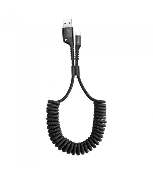 

Кабель Baseus Fish eye Spring Data USB to Type-C 2A, 1м, black