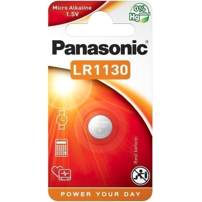 Батарейка LR-1130 (389, V10GA, AG10, RW49, G10, GP89A, LR54) Panasonic (LR-1130EL / 1B) (1102823)