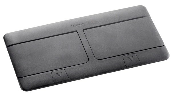 

Выдвижной люк Legrand настольного монтажа 2х4 модули с монтажным комплектом, черный