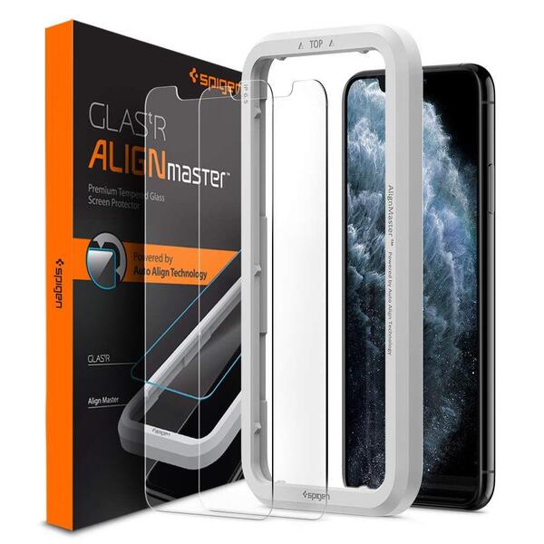 Акція на Стекло Spigen для iPhone 11 Pro Max/XS Max AlignMaster Glas tR 2 pack від MOYO