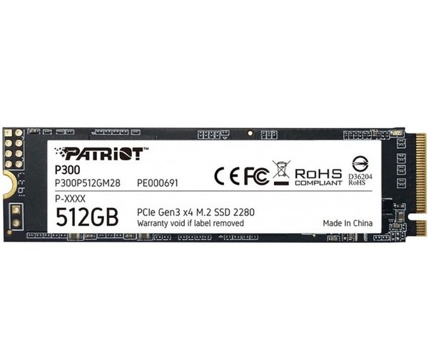 Акція на SSD накопитель PATRIOT P300 512GB M.2 NVMe PCIe 3.0 x4 2280 (P300P512GM28) від MOYO