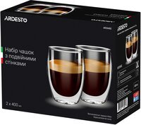  Набір чашок Ardesto з подвійними стінками для латте, 400 мл, 2 шт. AR2640G 