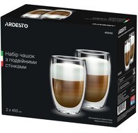 Набор чашек Ardesto с двойными стенками для латте, 450 мл, 2 шт. AR2645G