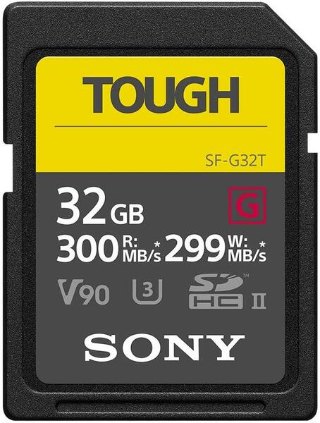 

Карта памяти Sony SDHC 32GB C10 Tough UHS-II U3 V90 R300/W299MB/s (SF-G32T)