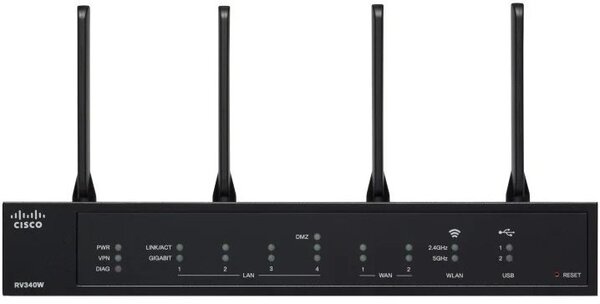 Акція на Маршрутизатор Cisco RV340W Wireless-AC Dual WAN Gigabit VPN Router від MOYO