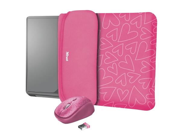 

Чехол для ноутбука + мышь Trust YVO 15.6" Pink