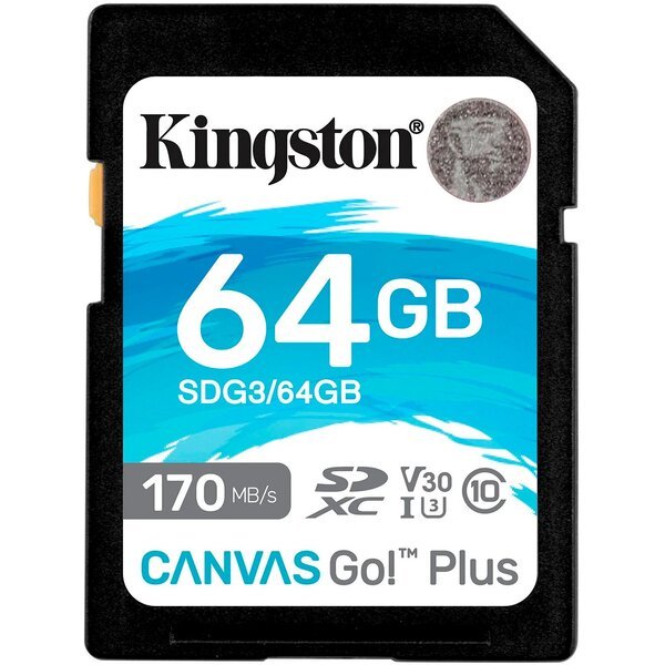 Акція на Карта памяти KINGSTON 64GB SDXC Canvas Go Plus 170R Class 10 UHS-I U3 V30(SDG3/64GB) від MOYO