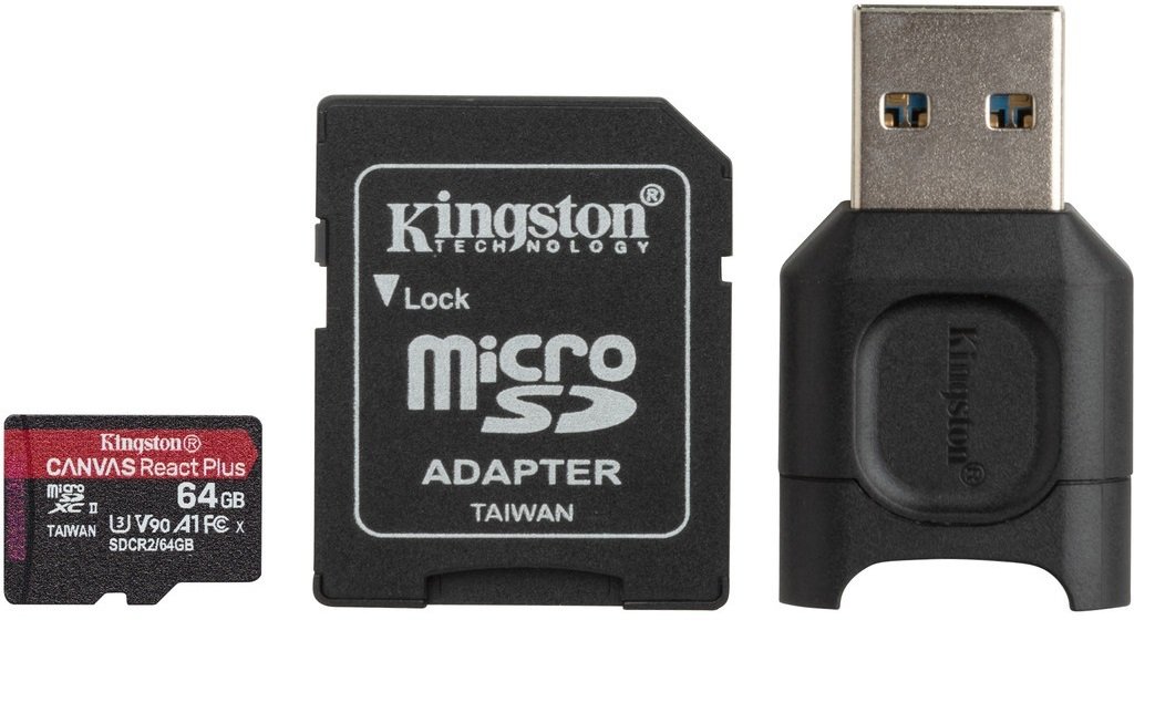 

Карта памяти Kingston microSDXC 64GB React Plus SDCR2 + MLPM Reader