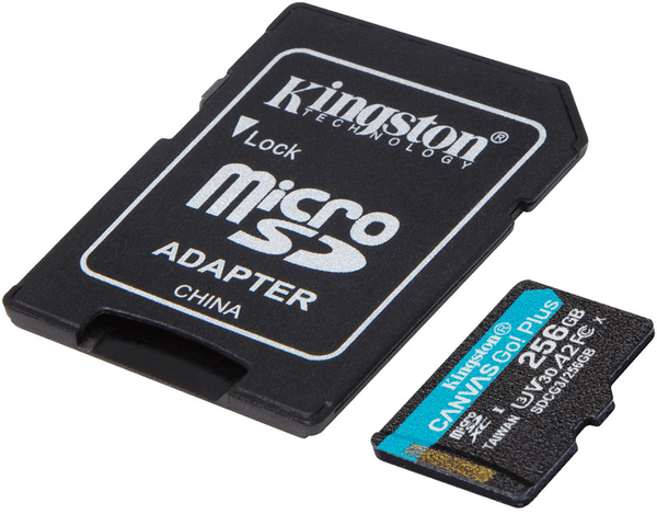 Акция на Карта памяти Kingston microSDXC 256GB Canvas Go Plus 170R A2 U3 V30 + Адаптер (SDCG3/256GB) от MOYO