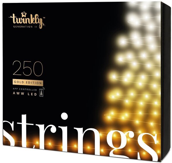 

Smart LED Гирлянда Twinkly Strings AWW 250, BT+WiFi, Gen II, IP44, кабель черный (TWS250GOP-BEU)