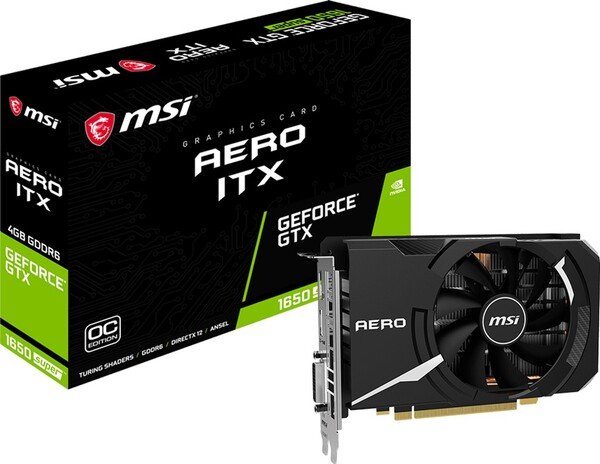 

Видеокарта MSI GeForce GTX1650 SUPER 4GB GDDR6 AERO ITX OC (GTX1650_SUPER_AEROITXOC)