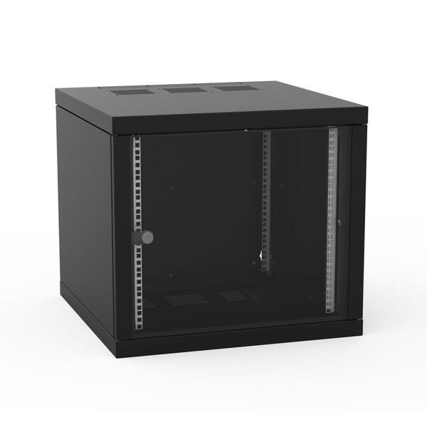 

Шкаф ZPAS 19 "10U 600x600 Z-BOX переменные боковые стенки стеклянные двери 100kg max черная вент. В компл.