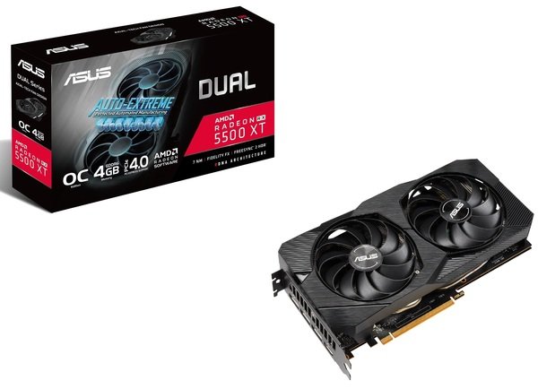 

Видеокарта ASUS Radeon RX 5500 XT 4GB GDDR6 EVO OC (DUAL-RX5500XT-O4G-EVO)