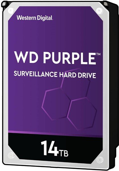 

Жесткий диск внутренний WD 14TB 7200 512MB 3.5" SATA 3.0 Purple Surveillance (WD140PURZ)
