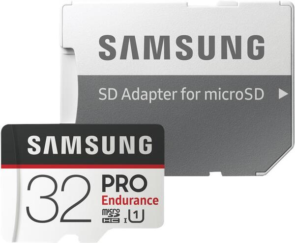 

Карта памяти Samsung microSDHC 32GB Class 10 UHS-I PRO Endurance + SD-адаптер