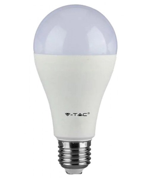 Акция на Светодиодная лампа V-TAC 15W-100W SAMSUNG CHIP E27 A65 Plastic 3000K (3800157627726) от MOYO