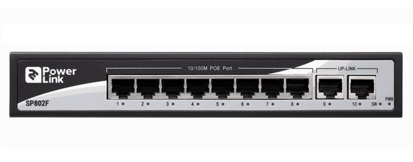 

Комутатор 2E PowerLink SP802F 10xFE (8xFE PoE, 2xFE Uplink, 150W)