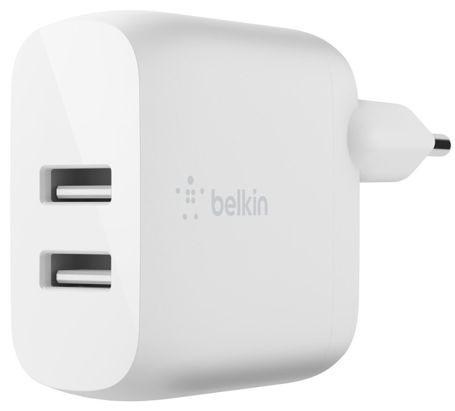 Сетевое ЗУ Belkin Home Charger (24W) DUAL USB 2.4A, white фото 