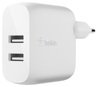 Мережевий ЗП Belkin Home Charger (24W) DUAL USB 2.4A, USB-C 1m, white фото