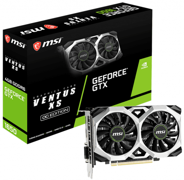 

Видеокарта MSI GeForce GTX1650 4GB DDR6 VENTUS XS OC