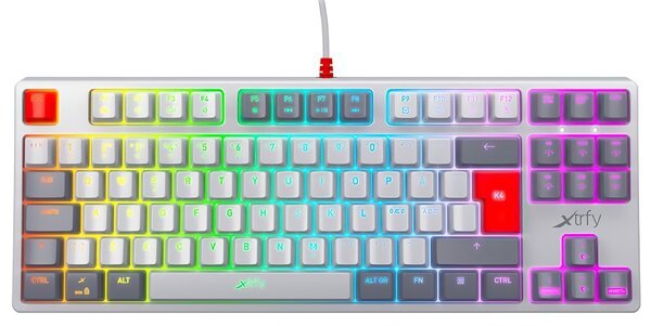 

Клавиатура игровая Xtrfy K4 TKL RGB Kailh Red Ukr-Ru, Retro