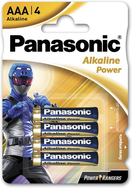 Акция на Батарейка Panasonic ALKALINE POWER AAA 4 шт. Power Rangers (LR03REB/4BPRPR) от MOYO