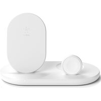  Бездротове зарядний пристрій Belkin 3-in-1 Wireless Pad/Stand/Apple Watch, white 