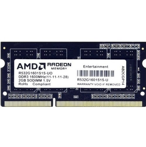 

Память для ноутбука AMD DDR3 1600 2GB 1.5V SO-DIMM (R532G1601S1S-U)