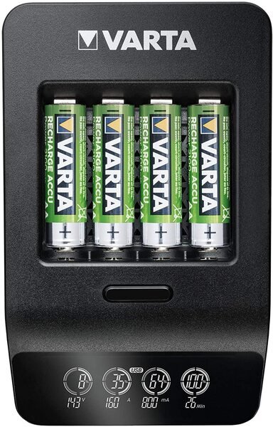 Акція на Зарядное устройство VARTA LCD Smart Plus CHARGER+4xAA 2100 mAh від MOYO