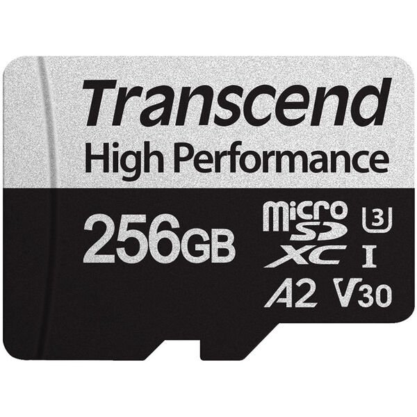 Карта памяти Transcend 256GB microSDXC C10 UHS-I U3 A2 R100/W85MB/s + SD