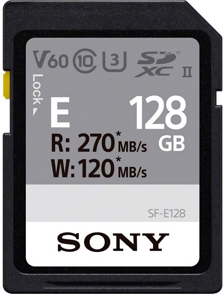 

Карта памяти Sony 128GB SDXC C10 UHS-II U3 V60 R270/W120MB/s Entry