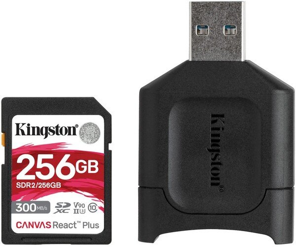 

Карта памяти KINGSTON SDXC 256GB Class 10 UHS-II U3 ​​R300/W260MB/s + MLP SD Reader
