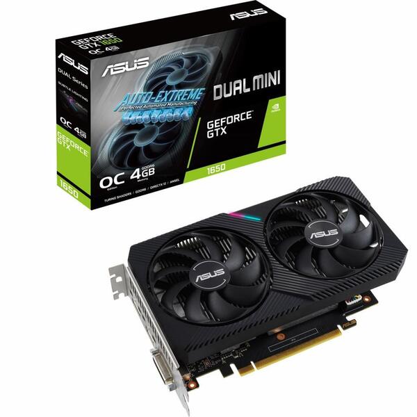

Видеокарта ASUS GeForce GTX1650 4GB DDR6 DUAL MINI (DUAL-GTX1650-O4GD6-MINI)