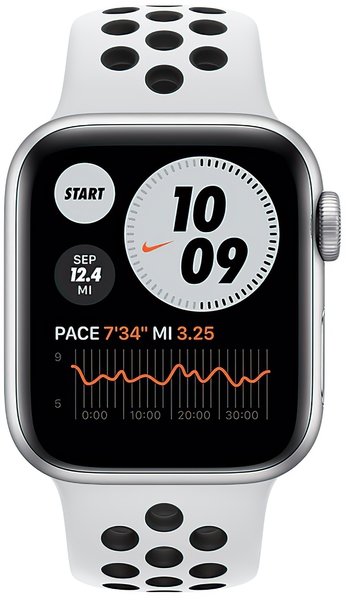 Акція на Смарт-часы Apple Watch Nike SE GPS 40mm Silver Aluminium Case with Pure Platinum/Black Nike Sport Band Regular від MOYO