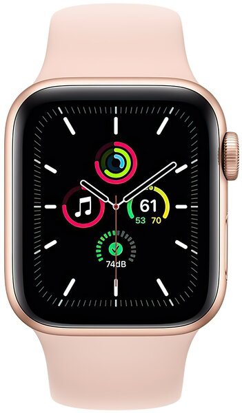 Акція на Смарт-часы Apple Watch SE GPS 40mm Gold Aluminium Case with Pink Sand Sport Band Regular від MOYO