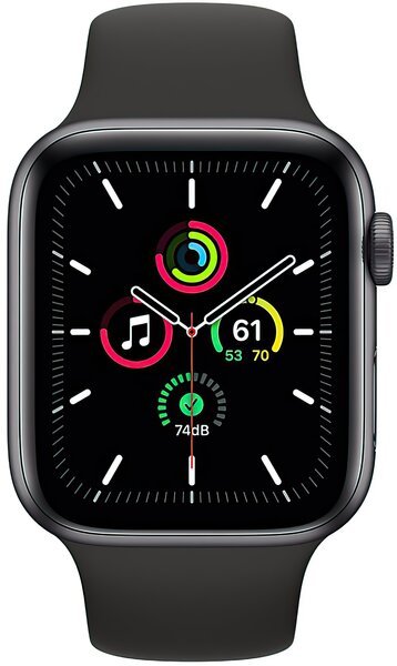 Акція на Смарт-часы Apple Watch SE GPS 44mm Space Gray Aluminium Case with Black Sport Band Regular від MOYO