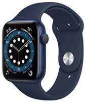 Смарт-часы Apple Watch Series 6 GPS 44mm Blue Aluminium Case with Deep Navy Sport Band Regular