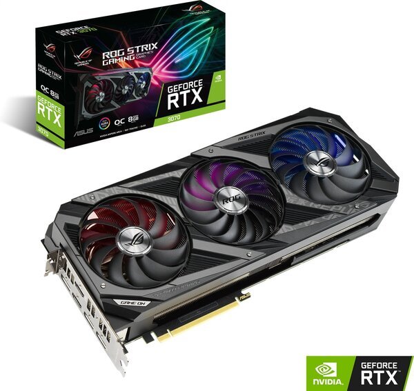 

Видеокарта ASUS GeForce RTX3070 8GB GDDR6 STRIX GAMING OC (STRIX-RTX3070-O8G-GAMING)